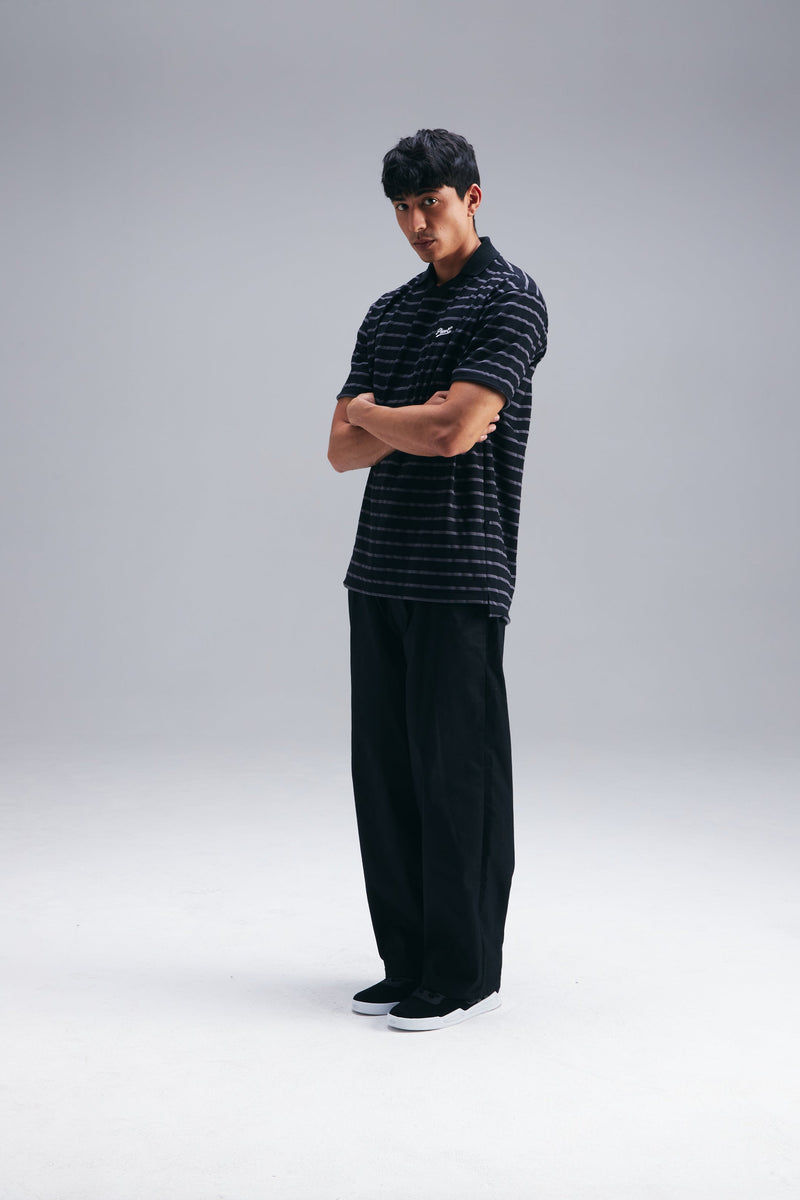 POLO JERSEY BLACK-GRAY
