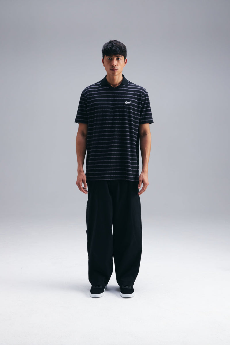 POLO JERSEY BLACK-GRAY
