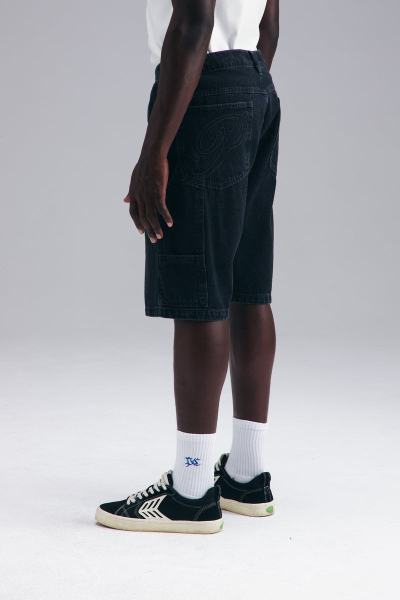 BERMUDA DENIM CARPENTER - WASHED BLACK