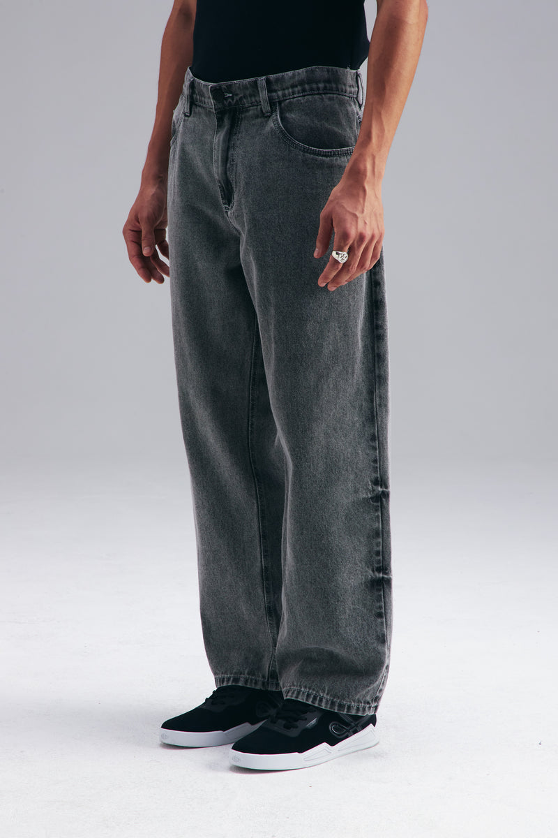 CALÇA BAGGY JEANS - WASHED GREY