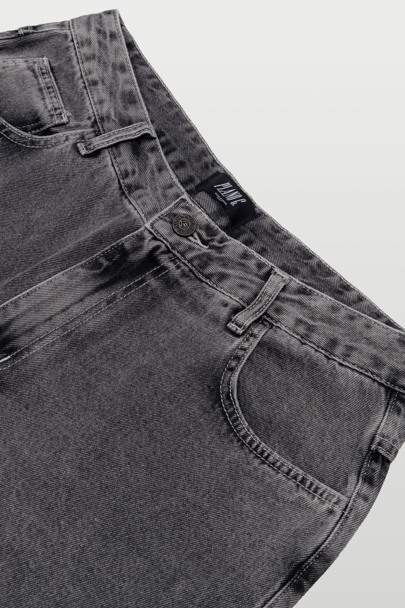 CALÇA BAGGY JEANS - WASHED GREY