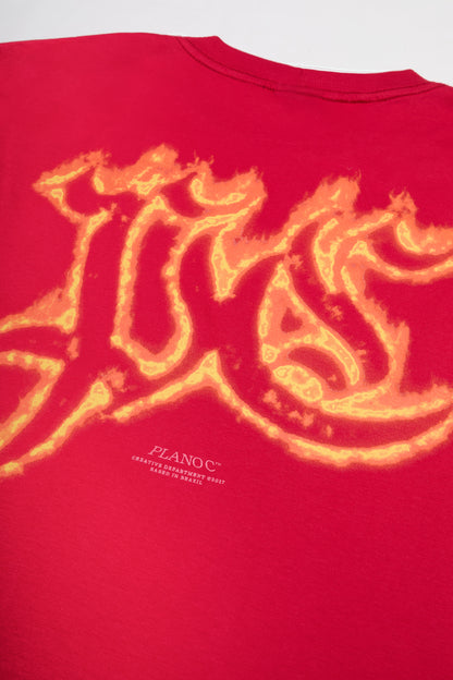 T-SHIRT FLAMES VERMELHO CARMINE