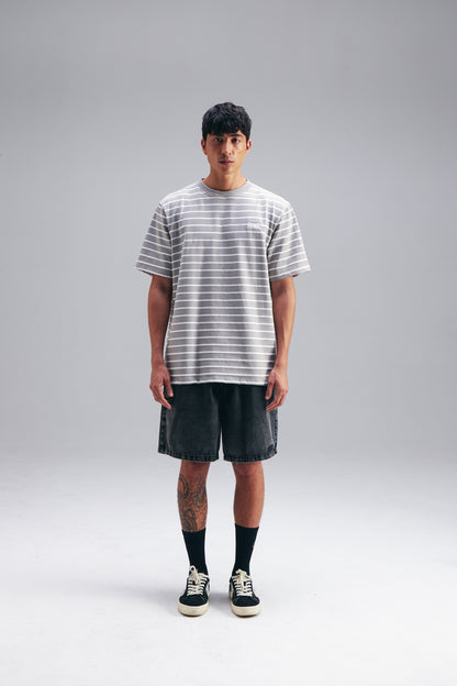 STRIPE TSHIRT FLAME CINZA