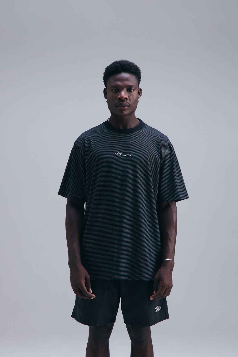 STRIPE TSHIRT SIGNATURE PRETO