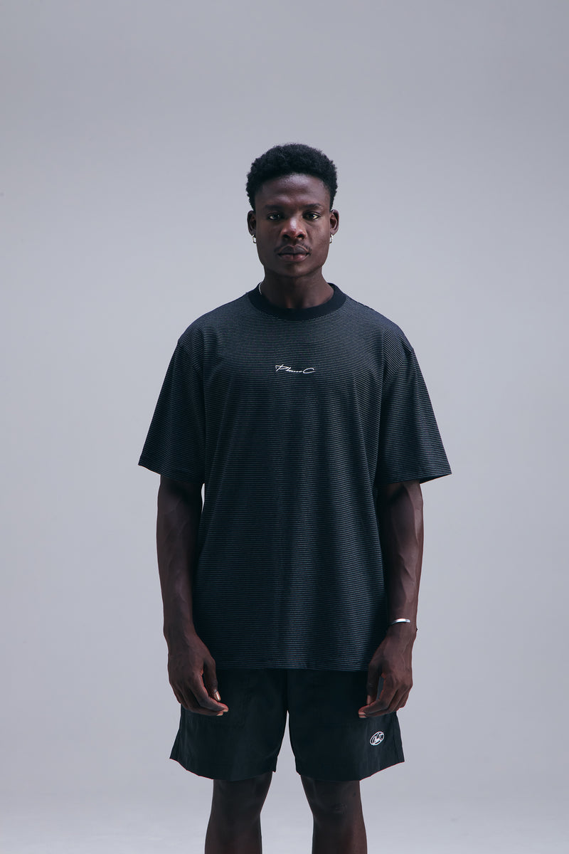STRIPE TSHIRT SIGNATURE PRETO