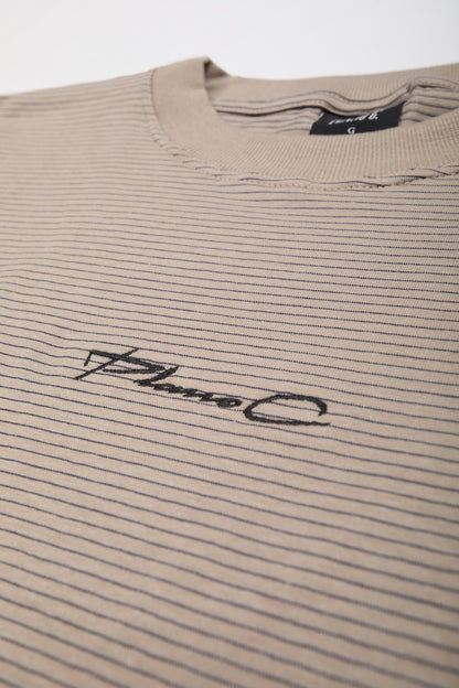 STRIPE TSHIRT SIGNATURE AREIA WHITE SAND