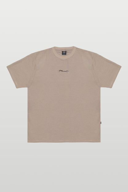 STRIPE TSHIRT SIGNATURE AREIA WHITE SAND