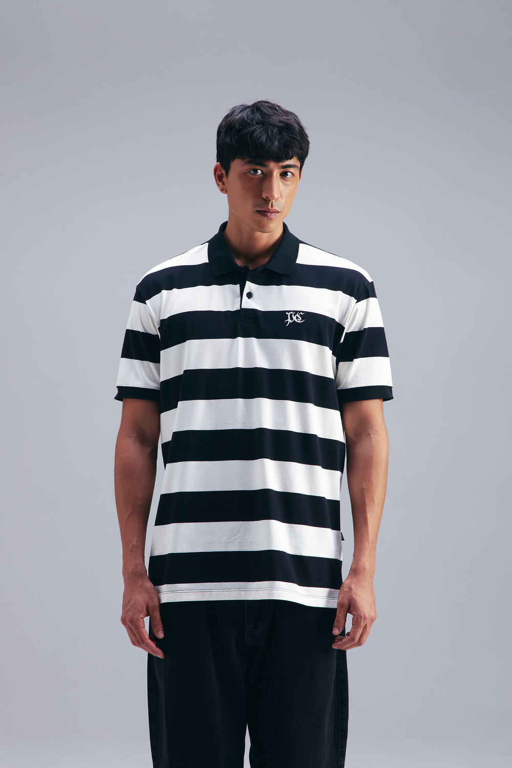 STRIPE POLO SHIRT PC PRETO-OFF WHITE