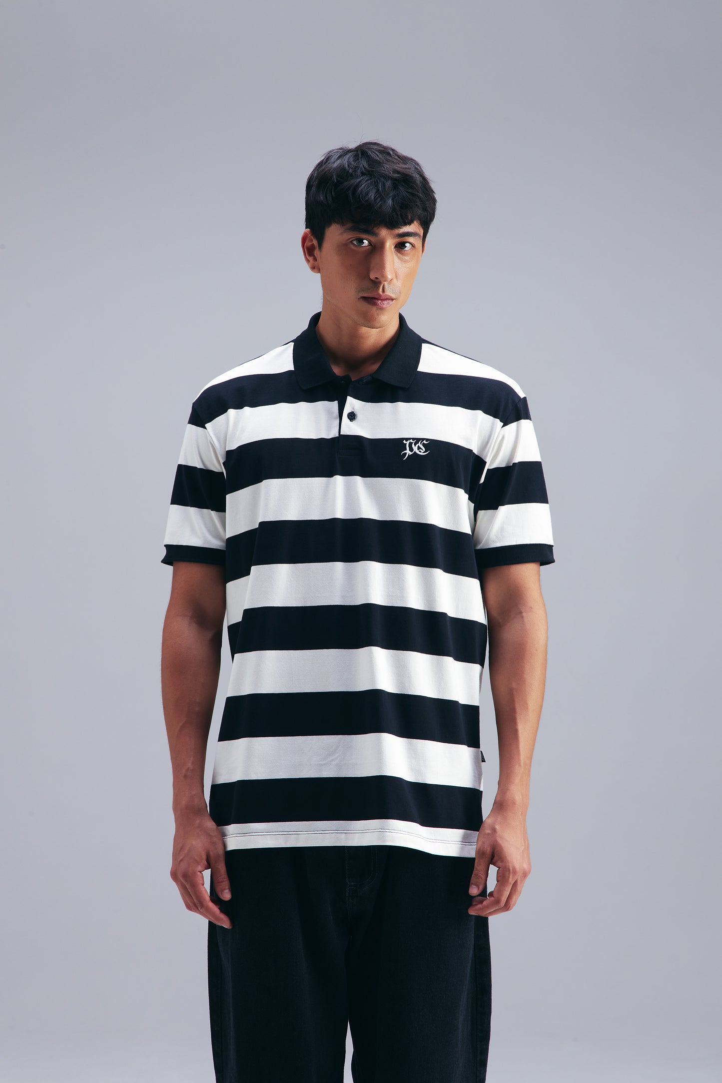 STRIPE POLO SHIRT PC PRETO-OFF WHITE