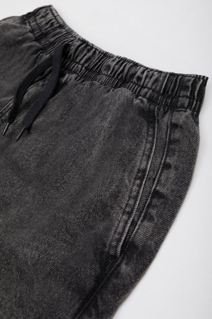 DENIM SHORTS COMFORT WASHED BLACK WASHED BLACK