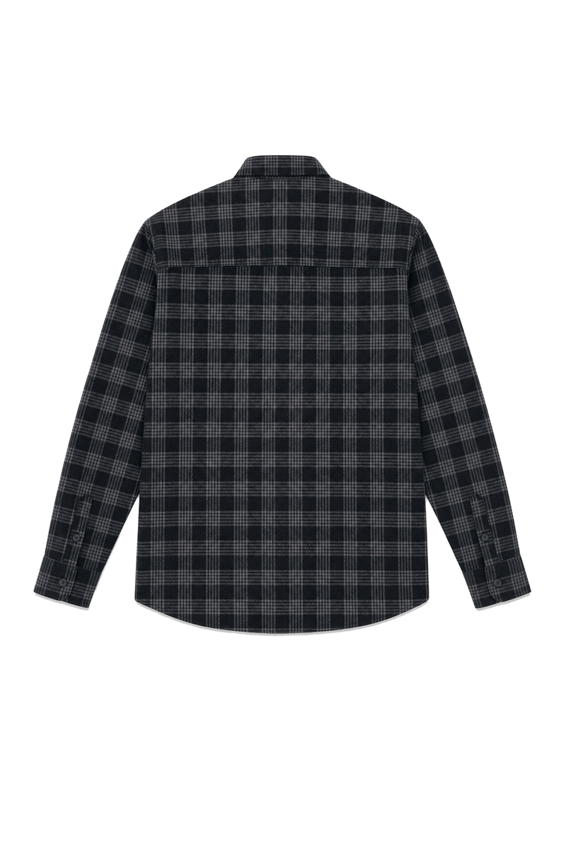 CAMISA SIGNATURE FLANNEL XADREZ PRETO-CINZA