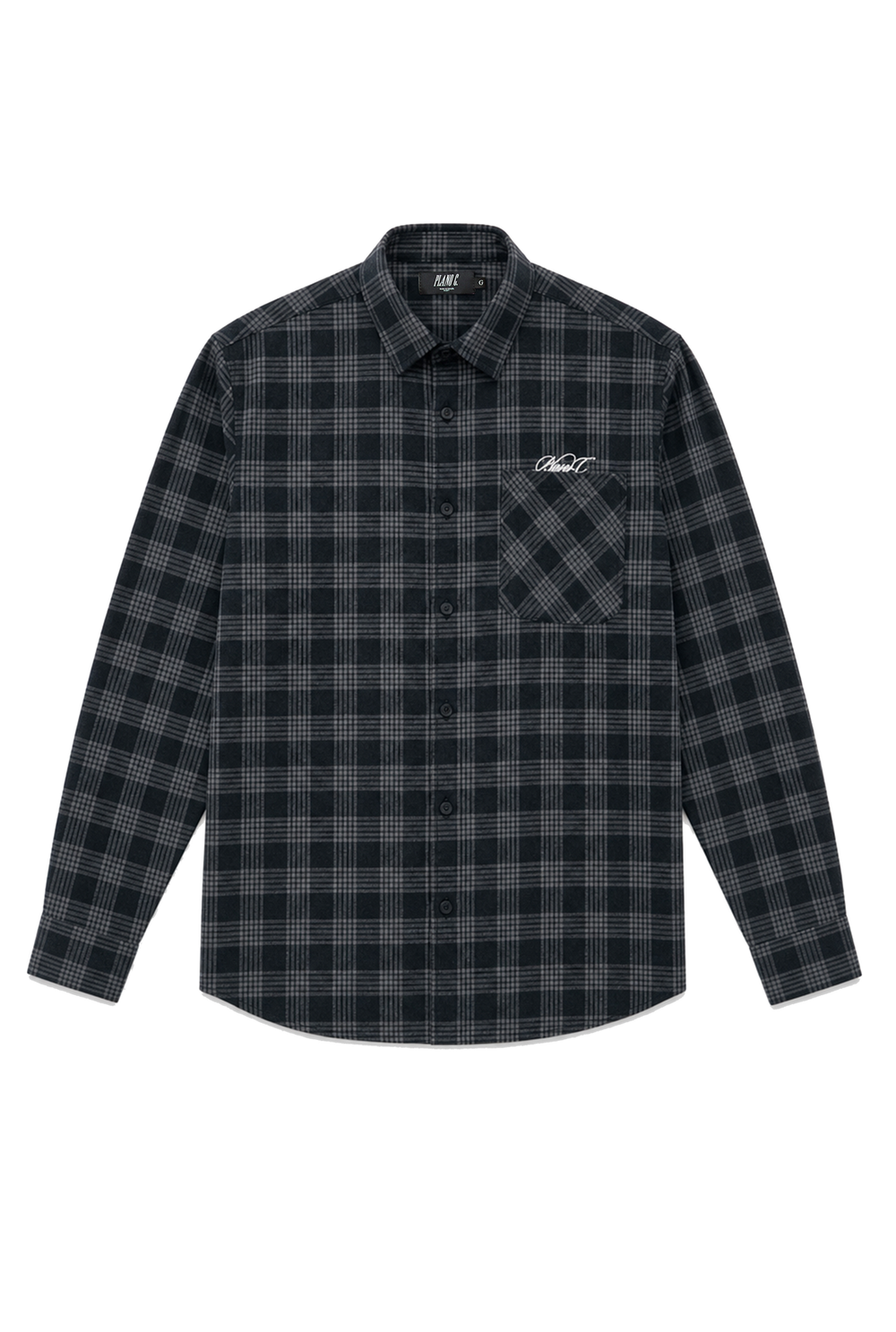 CAMISA SIGNATURE FLANNEL XADREZ PRETO-CINZA