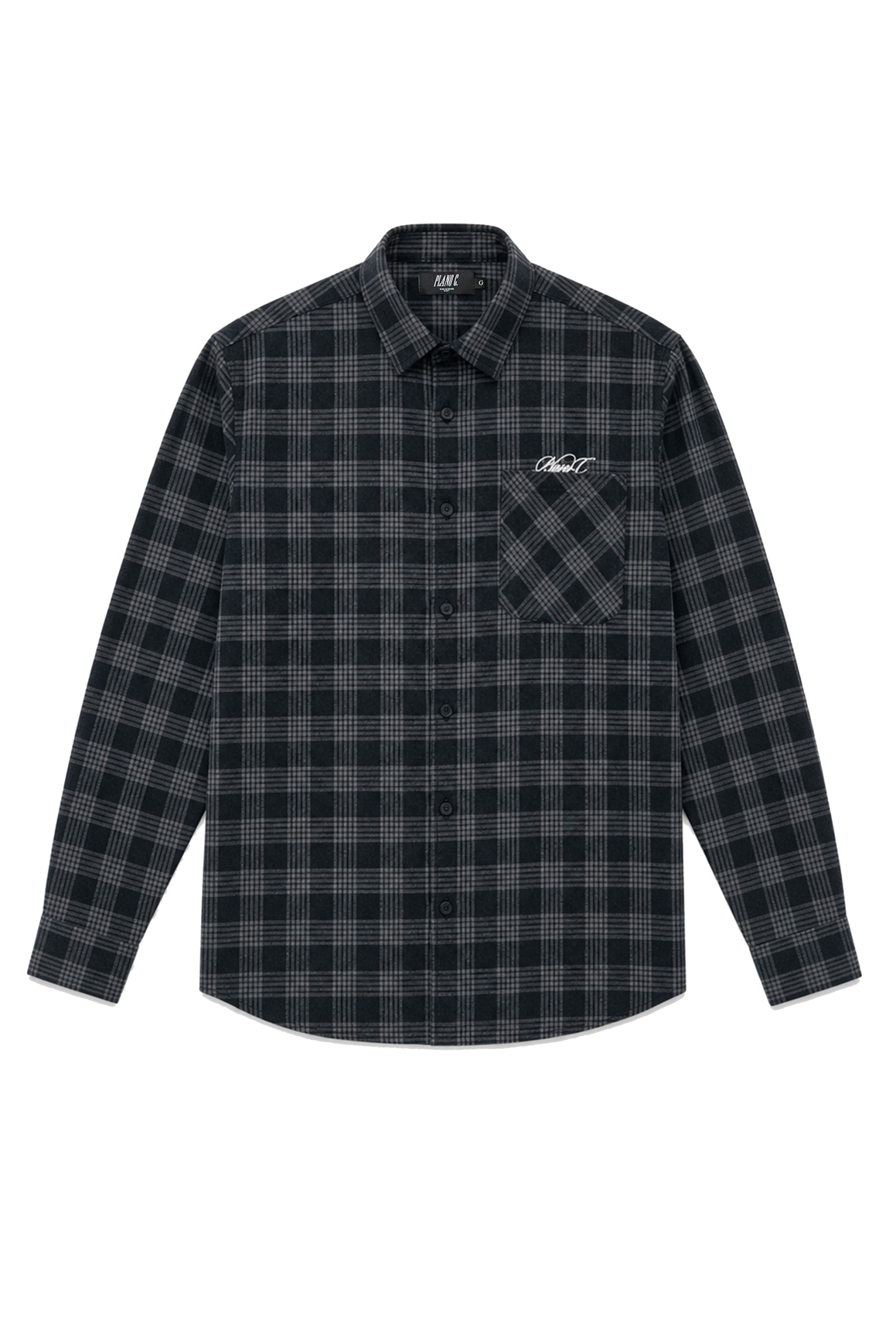 CAMISA SIGNATURE FLANNEL XADREZ PRETO-CINZA
