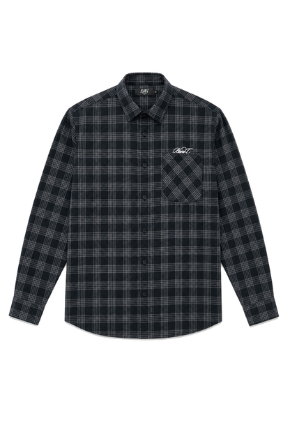 CAMISA SIGNATURE FLANNEL XADREZ PRETO-CINZA