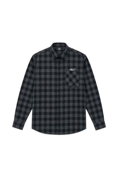 CAMISA SIGNATURE FLANNEL XADREZ PRETO-CINZA
